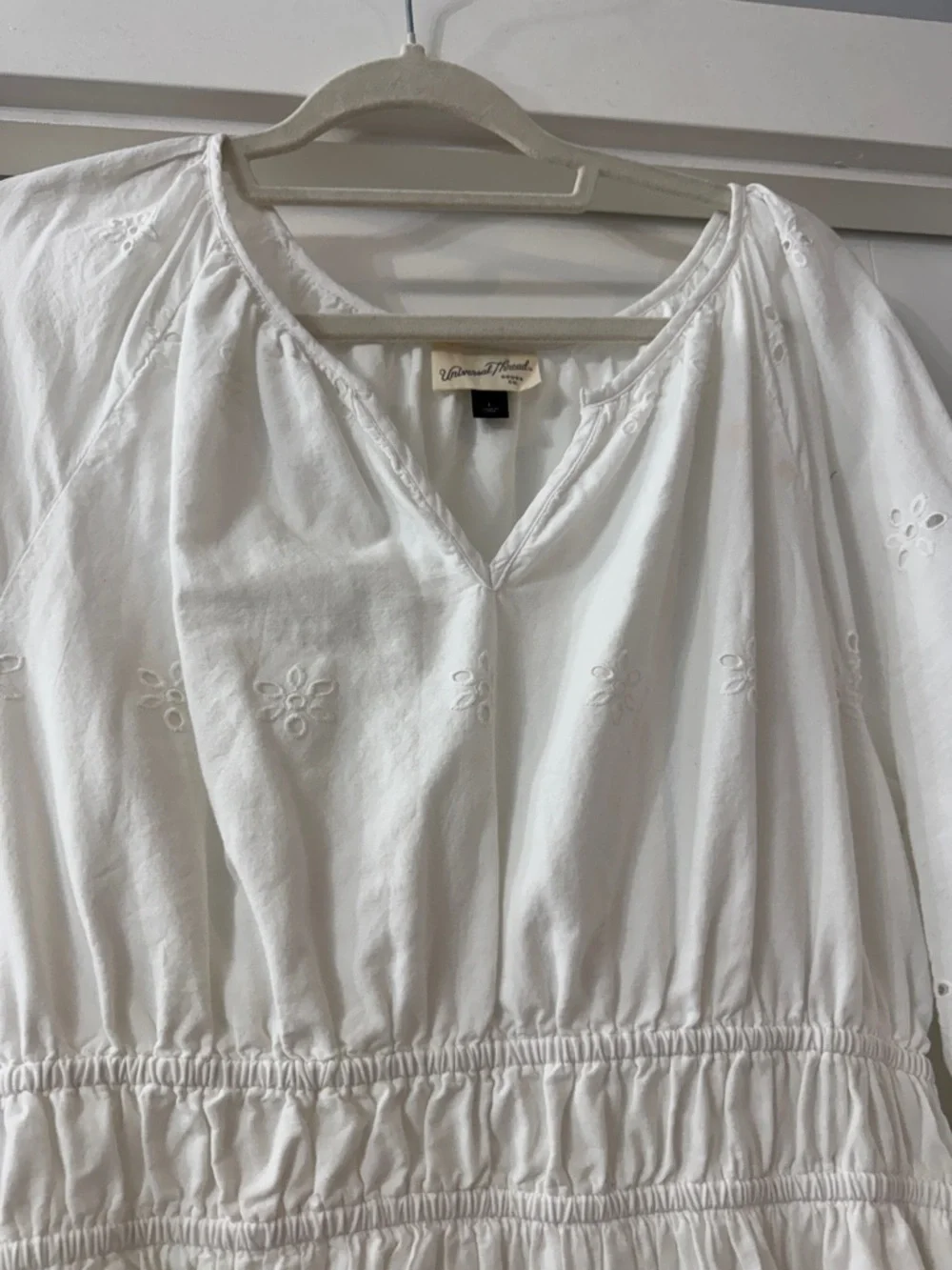 Universal Thread White Eyelet Peasant Dress - Picture 6 of 6